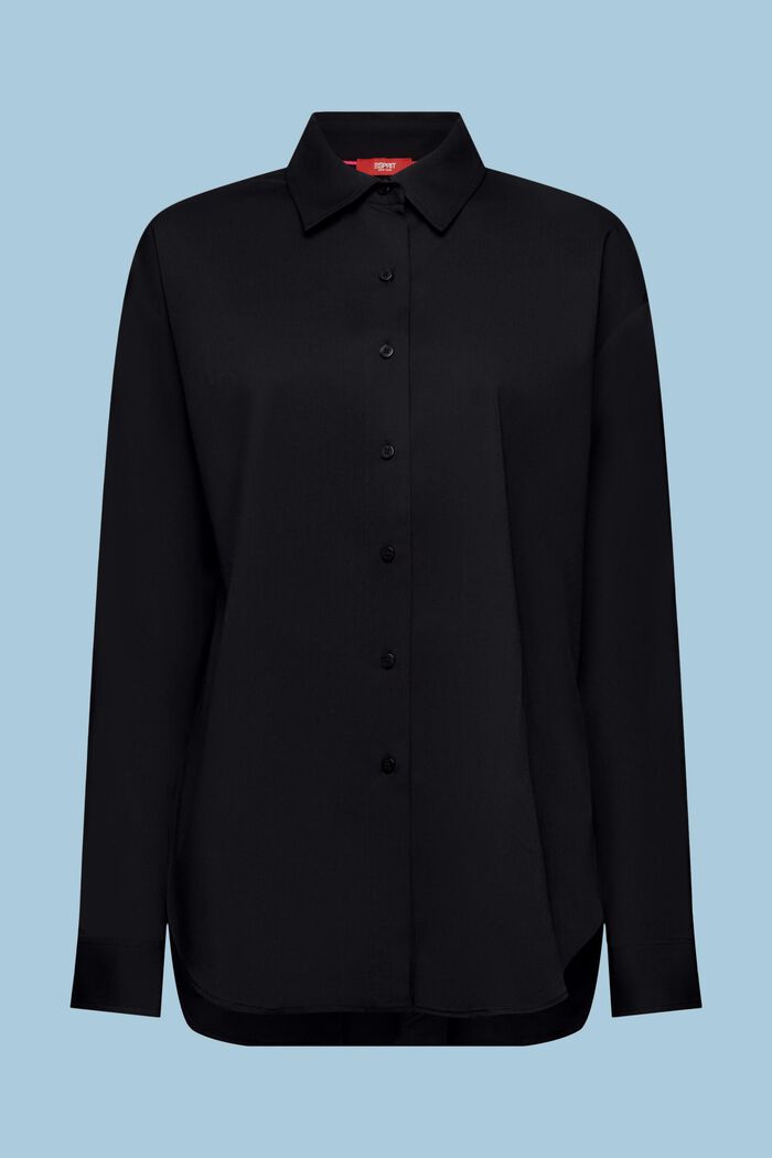 Oversized Button-Down Shirt, BLACK, detail image number 7