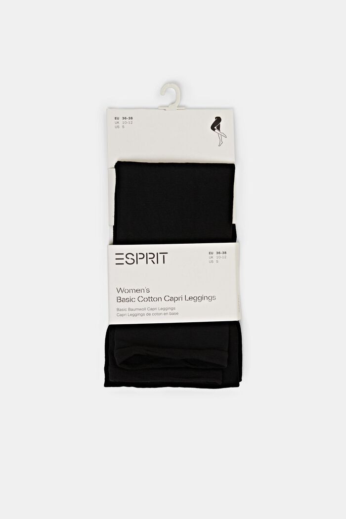 Semi-opaque capri leggings, BLACK, detail image number 0