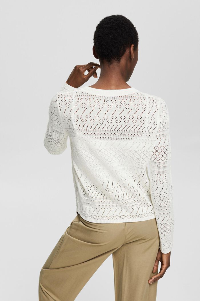 Made of blended linen: crocheted lace cardigan, OFF WHITE, detail image number 2