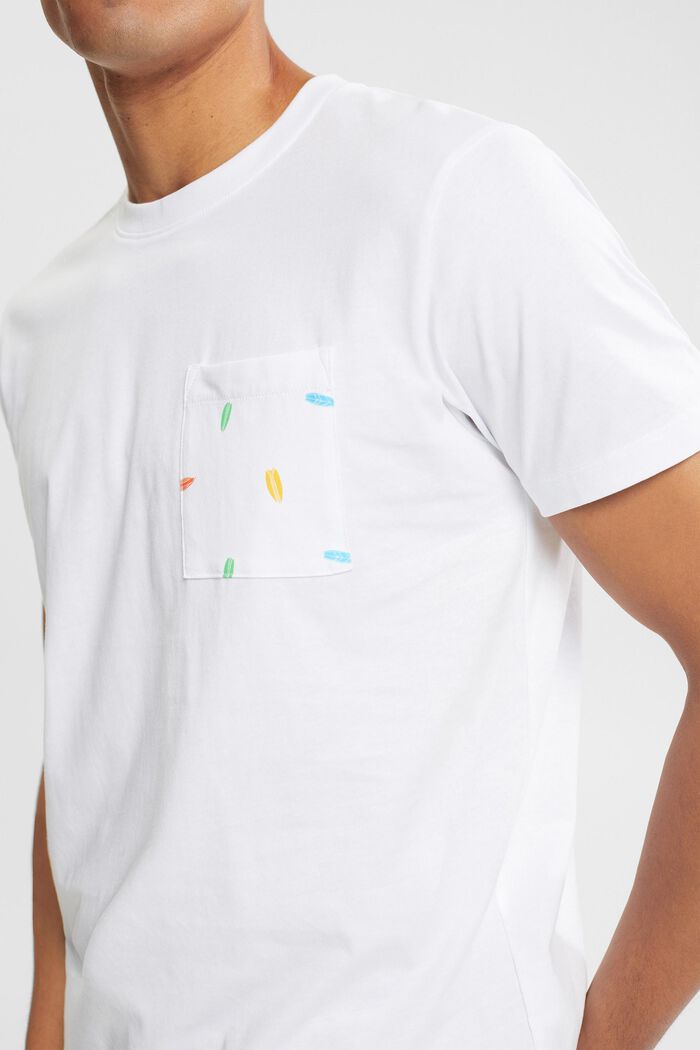 Jersey T-shirt with a breast pocket, WHITE, detail image number 4
