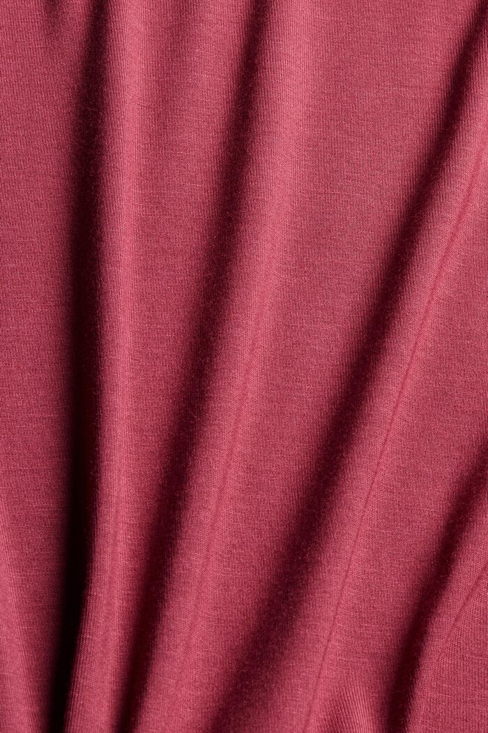 Short jersey pyjamas in LENZING™ ECOVERO™, DARK RED, detail image number 4