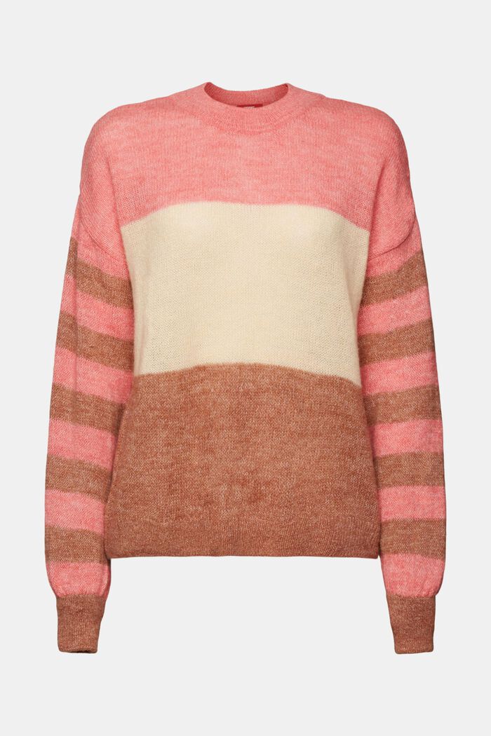 Colour block jumper, wool blend, CORAL RED, detail image number 6