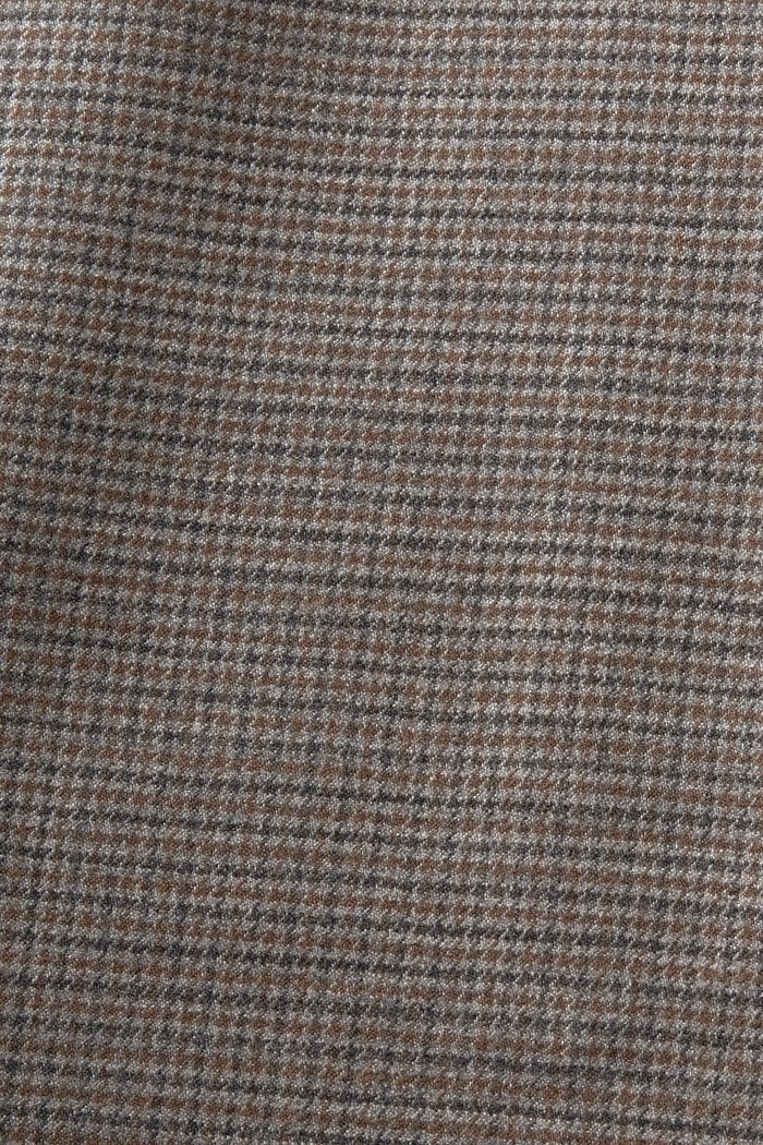 Houndstooth Wool Blazer, BROWN GREY, detail image number 5