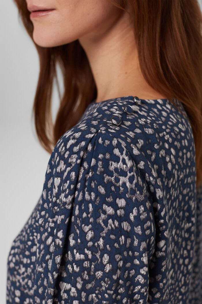 Printed blouse, LENZING™ ECOVERO™, DARK BLUE, detail image number 2