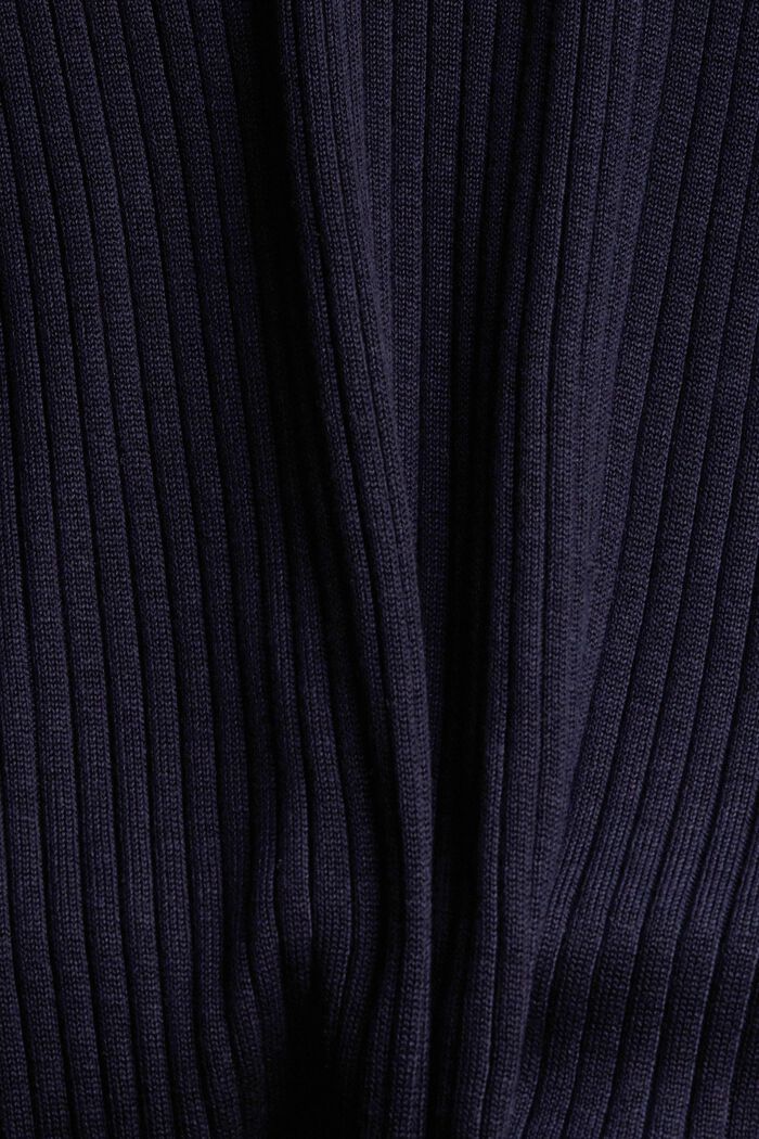 Made of TENCEL™: jumper with a ribbed finish, NAVY, detail image number 4