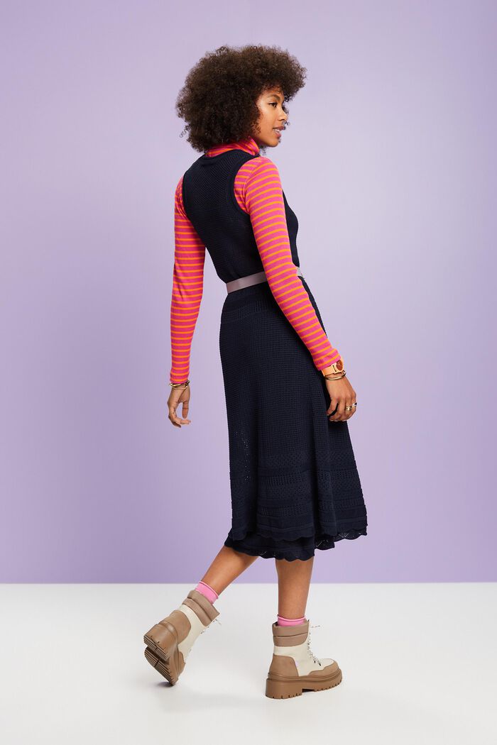 Crochet Midi Dress, NAVY, detail image number 3