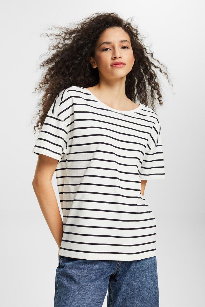 striped T-shirt, OFF WHITE, overview