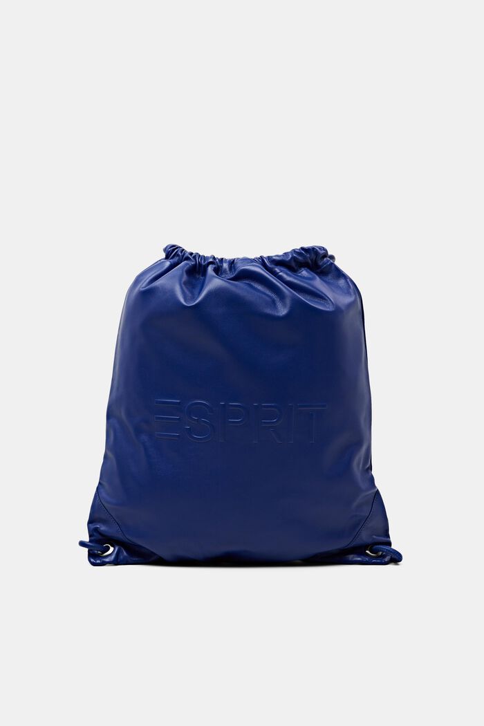 Leather Logo Drawstring Backpack, BRIGHT BLUE, detail image number 0