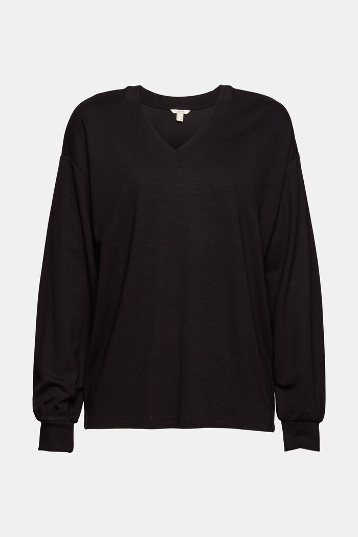 Lightweight sweatshirt, LENZING™ ECOVERO™, BLACK, detail image number 5