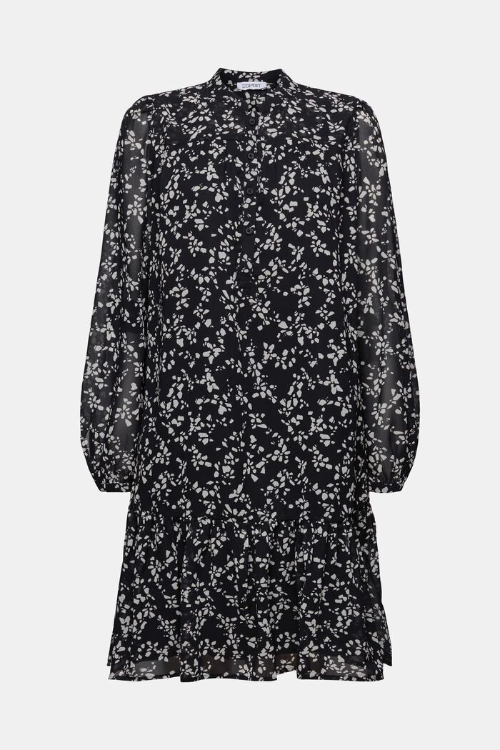 Printed Chiffon Mini Dress, BLACK, detail image number 5