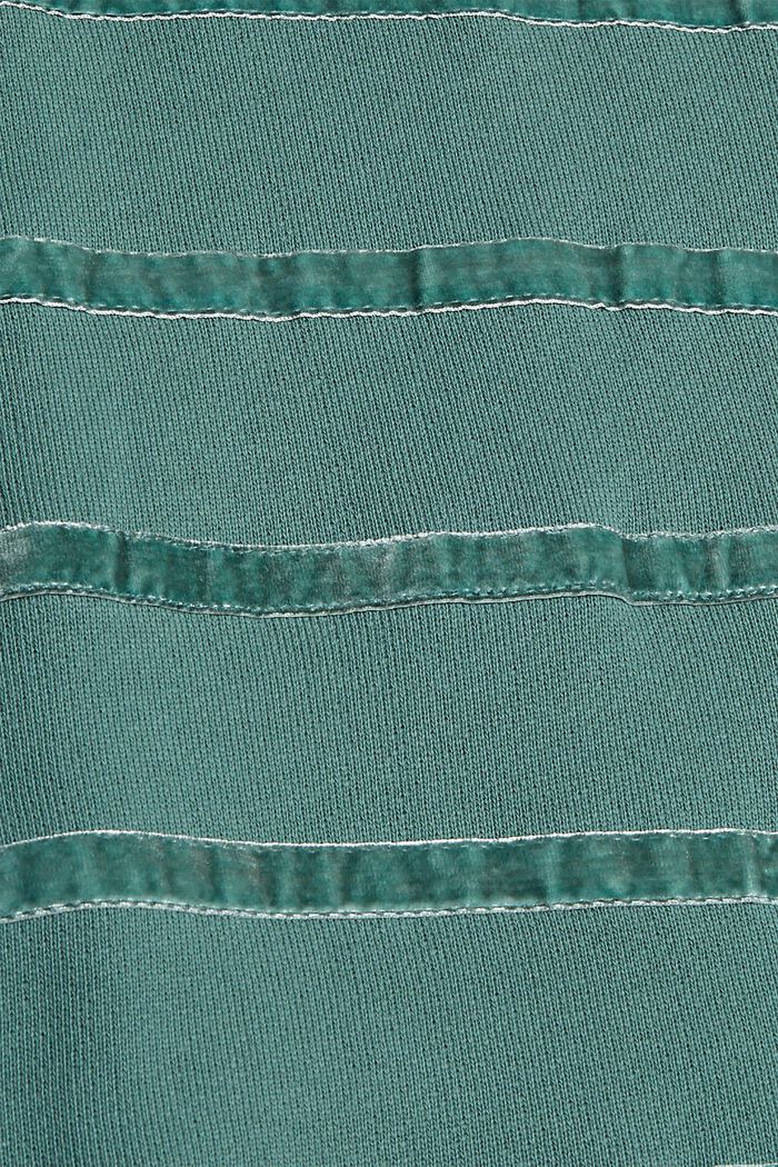 Jumper with velvet stripes and button details, TEAL BLUE, detail image number 4