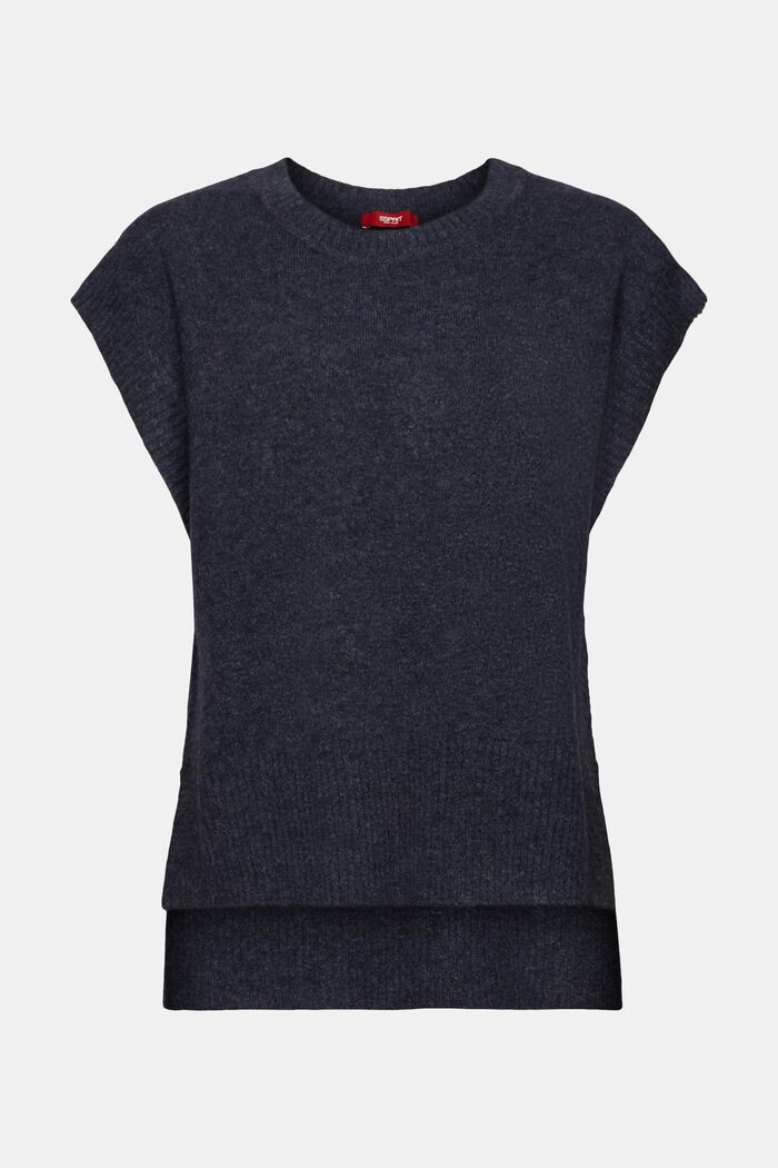 Wool Blend Knit Vest, NAVY BLUE, detail image number 6