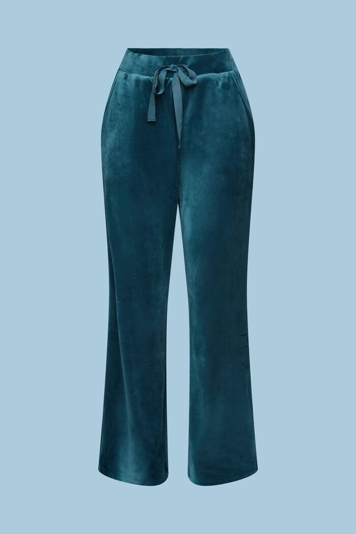 Velvet Loungewear Pants, PETROL BLUE, detail image number 5
