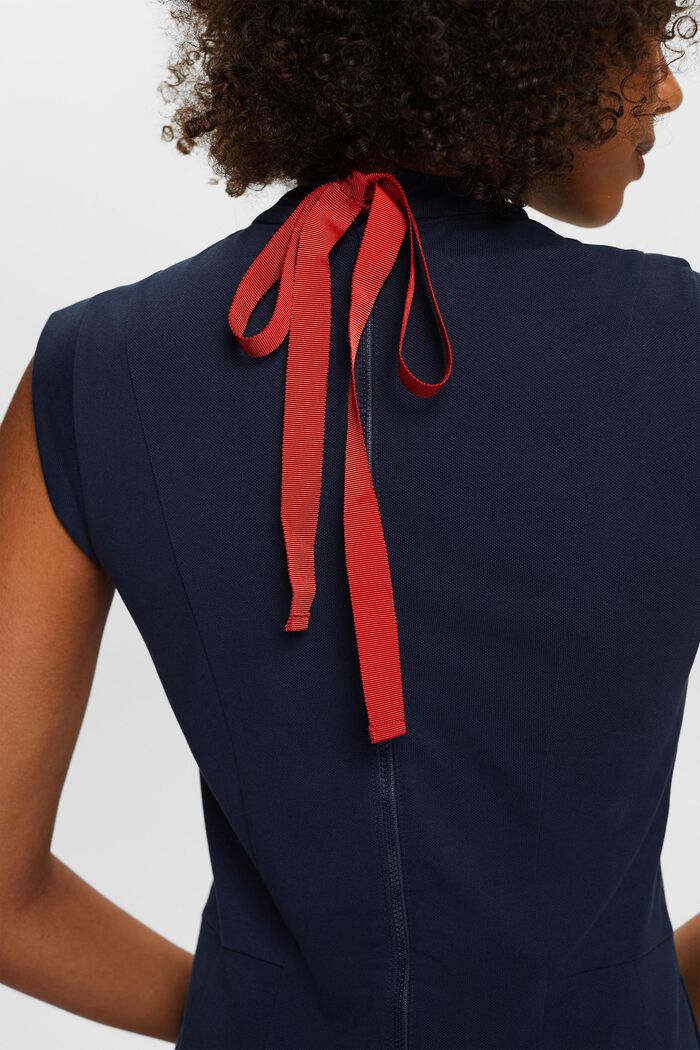 Tie-Back A-Line Mini Dress, NAVY, detail image number 3