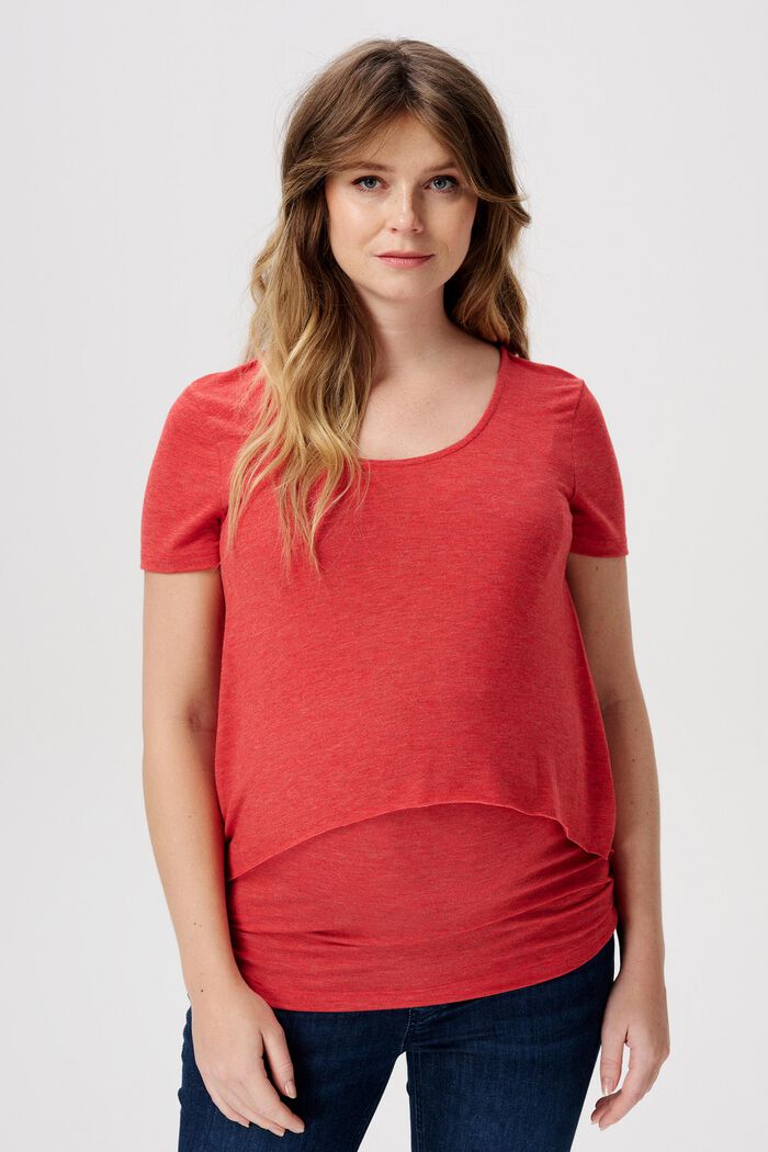 Maternity Nursing Jersey T-Shirt, MISSION RED, detail image number 0