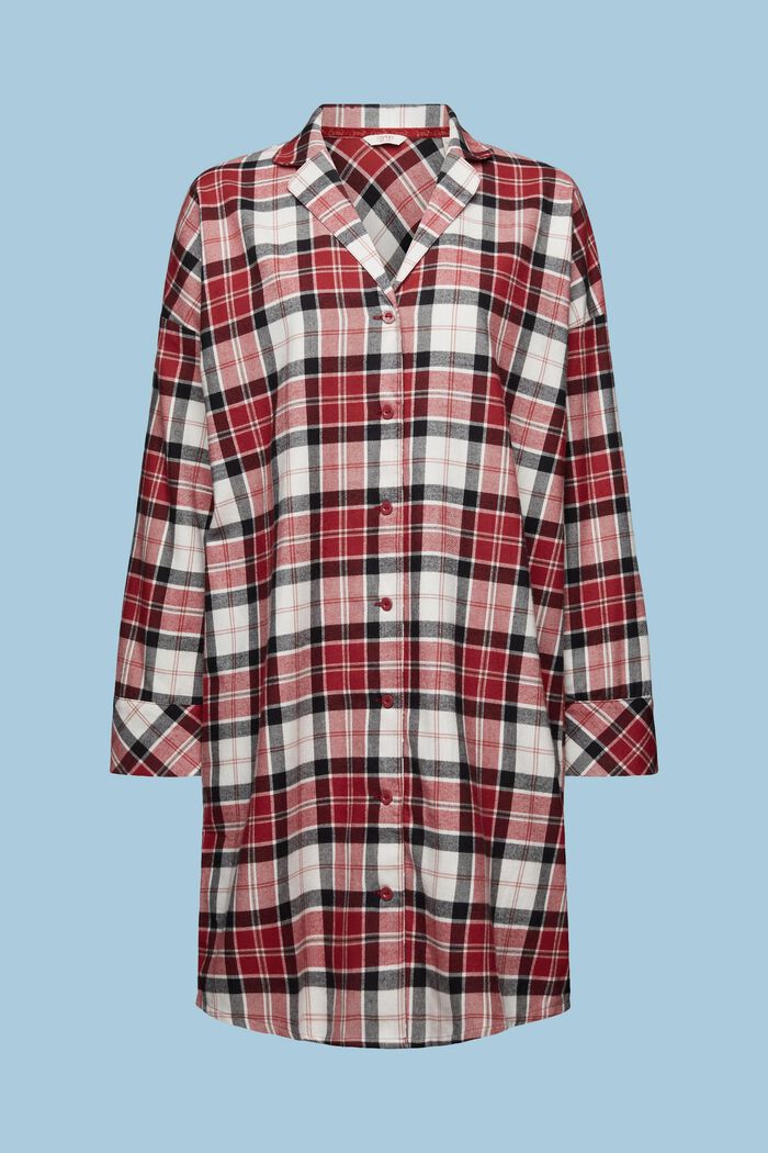 Checked Flannel Nightshirt, RED, detail image number 6