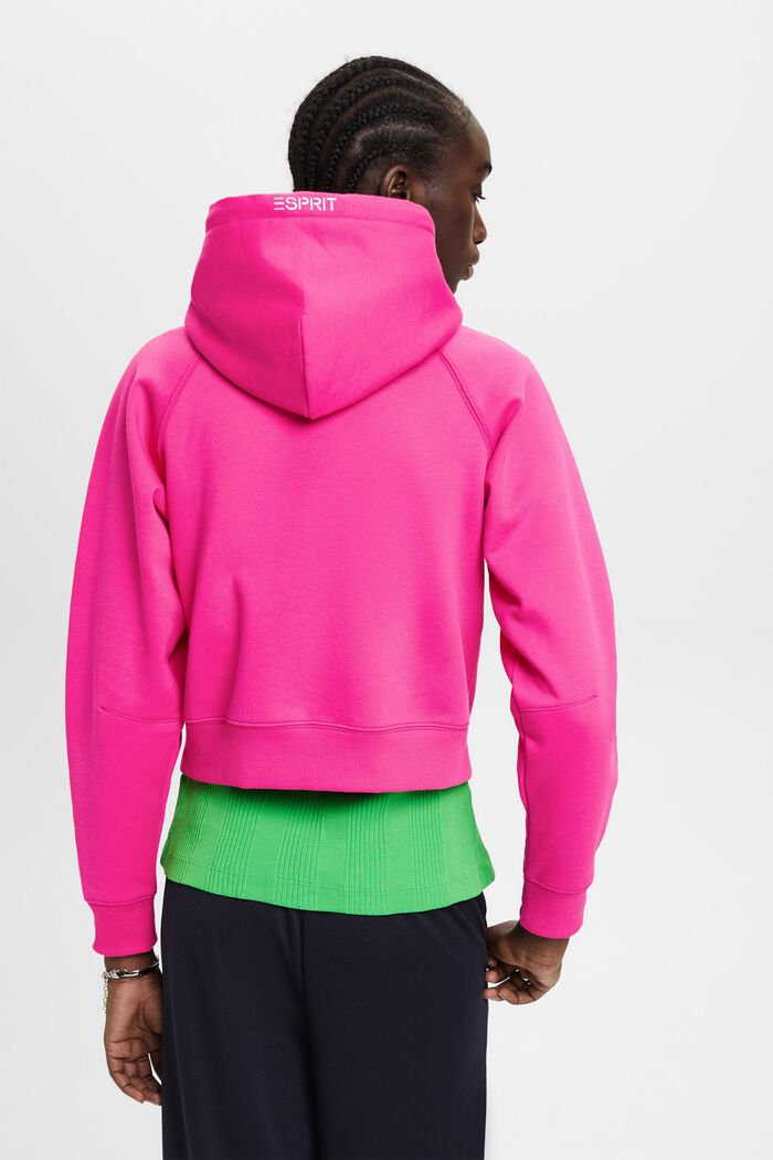 Cropped hoodie with dolphin logo, PINK FUCHSIA, detail image number 3