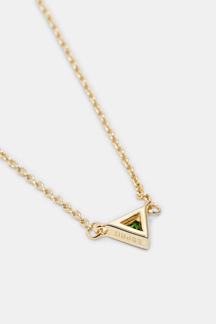 Triangle Charm Pendant Necklace, GOLD, detail image number 1