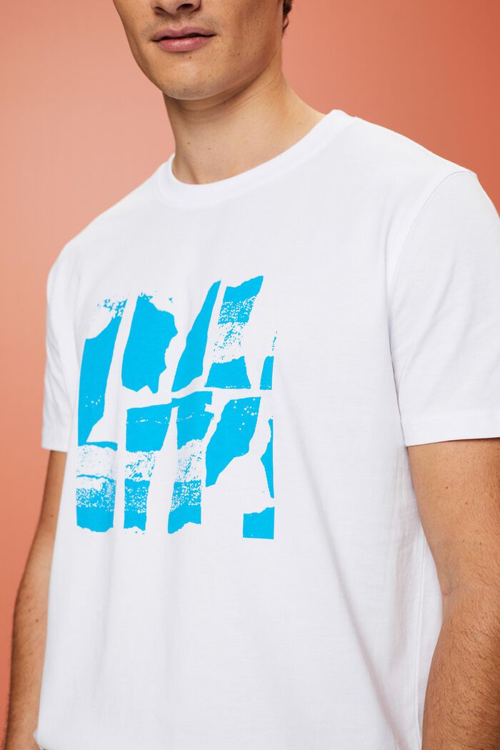 T-shirt with front print, 100% cotton, WHITE, detail image number 2