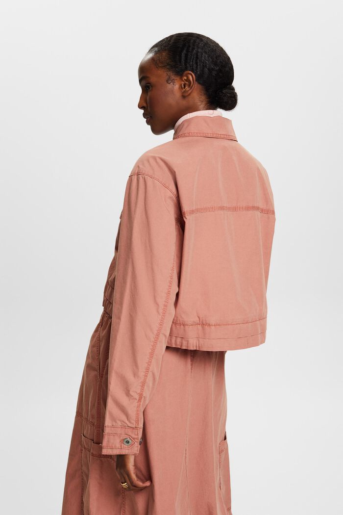 Cropped Tie-Front Cotton-Canvas Jacket, TERRACOTTA, detail image number 2