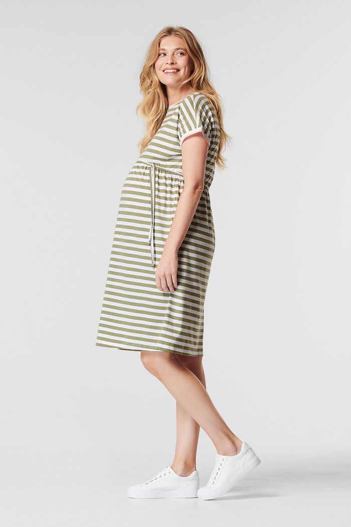 Striped jersey dress, made of organic cotton, REAL OLIVE, detail image number 2