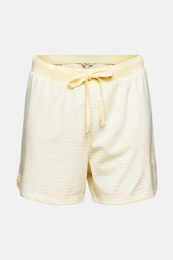 Jersey pyjama shorts, organic cotton blend, NEW PASTEL YELLOW, detail image number 5