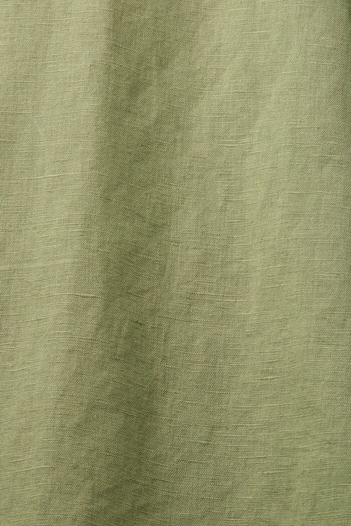 Linen and cotton blend short-sleeved shirt, LIGHT KHAKI, detail image number 6