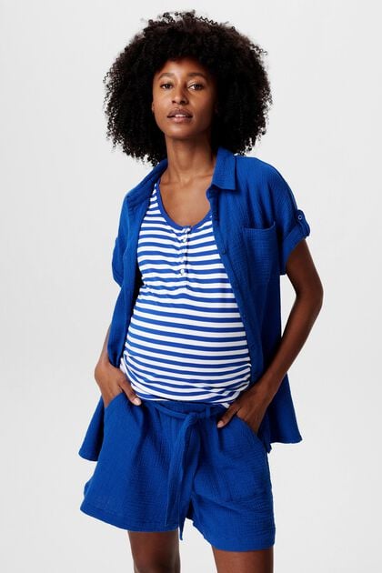 MATERNITY Under-The-Belly Belted Shorts
