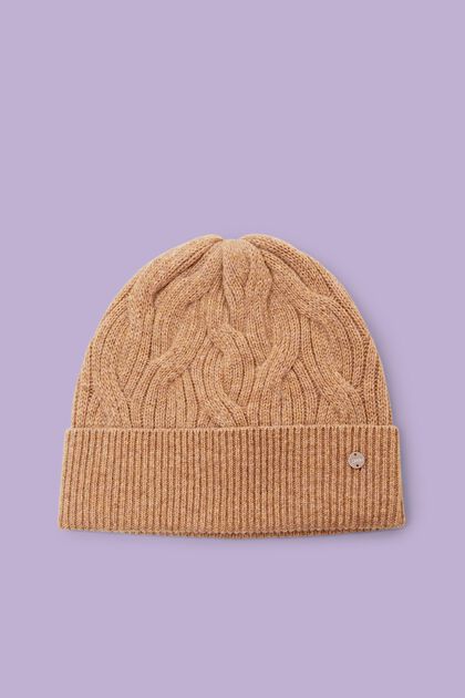 Wool Cashmere Cable-Knit Beanie
