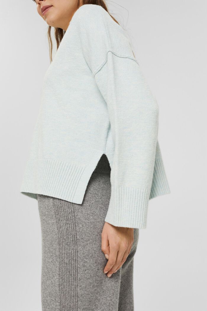With wool: boxy jumper, PASTEL BLUE, detail image number 2