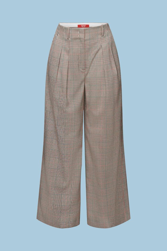 Checked Wide Leg Pants, CARAMEL, detail image number 6