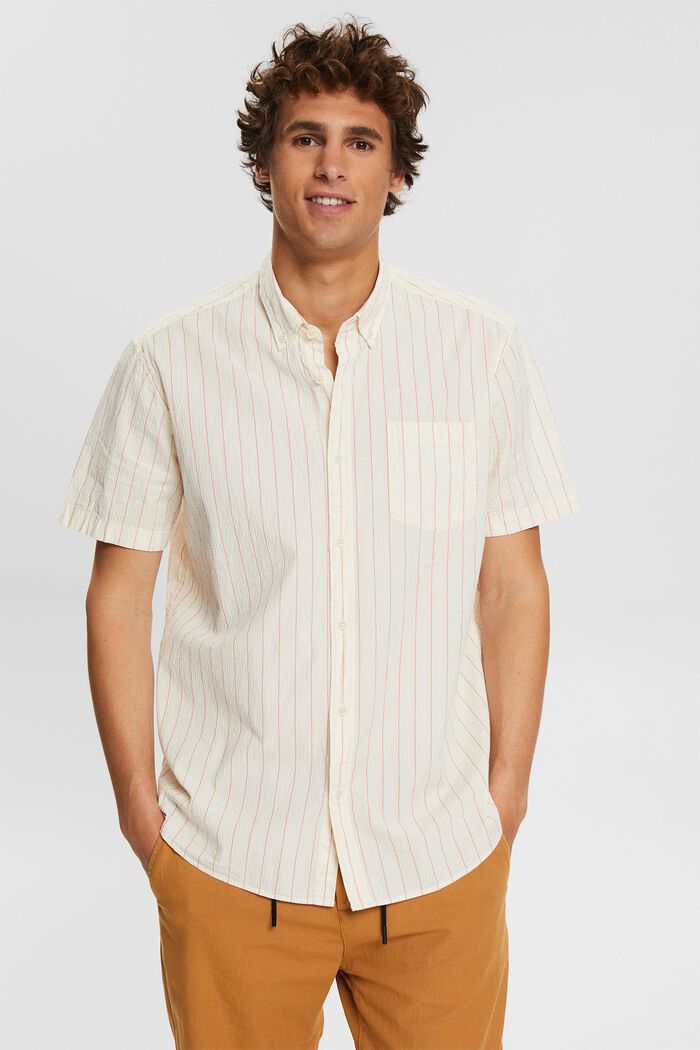 Striped seersucker shirt, OFF WHITE, detail image number 0