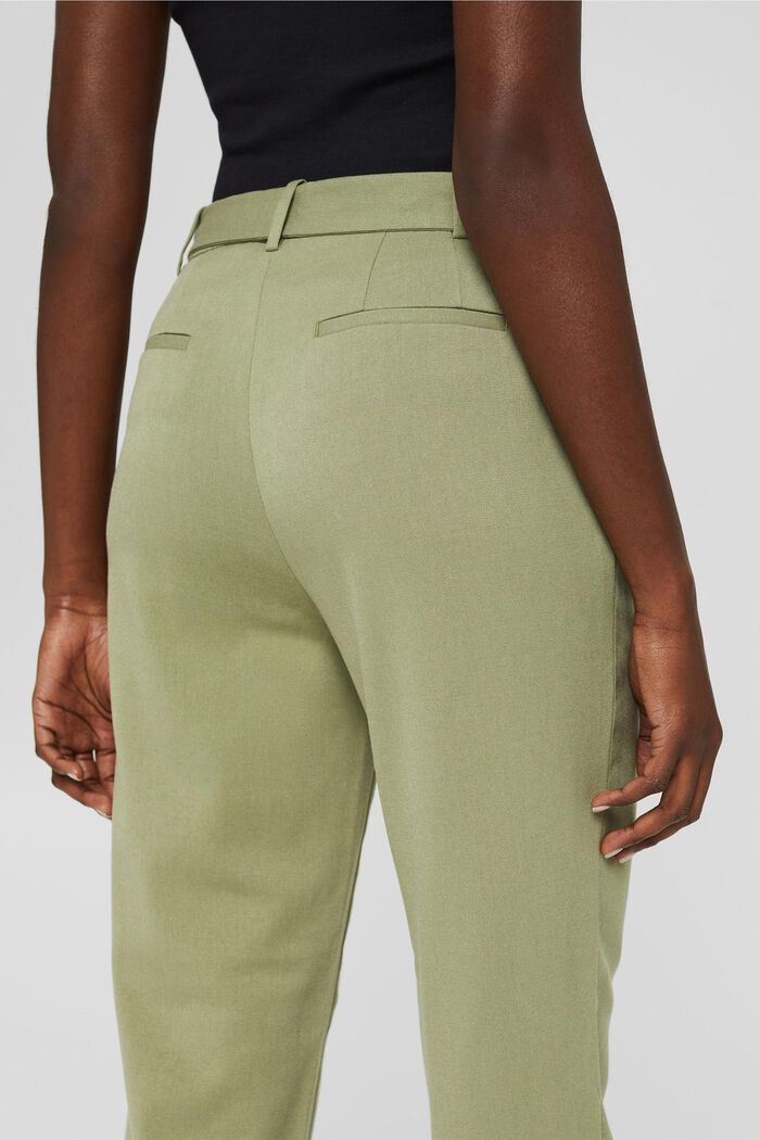 Chinos with a high-rise waistband and a belt, LIGHT KHAKI, detail image number 2