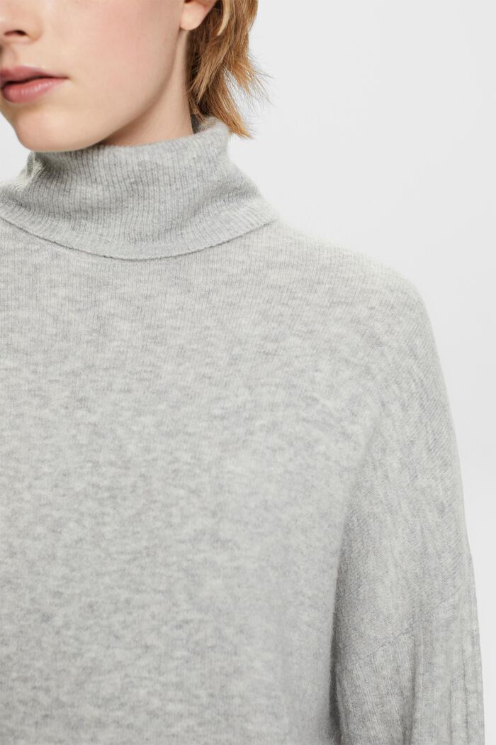 Wool Blend Turtleneck Sweater, LIGHT GREY, detail image number 2
