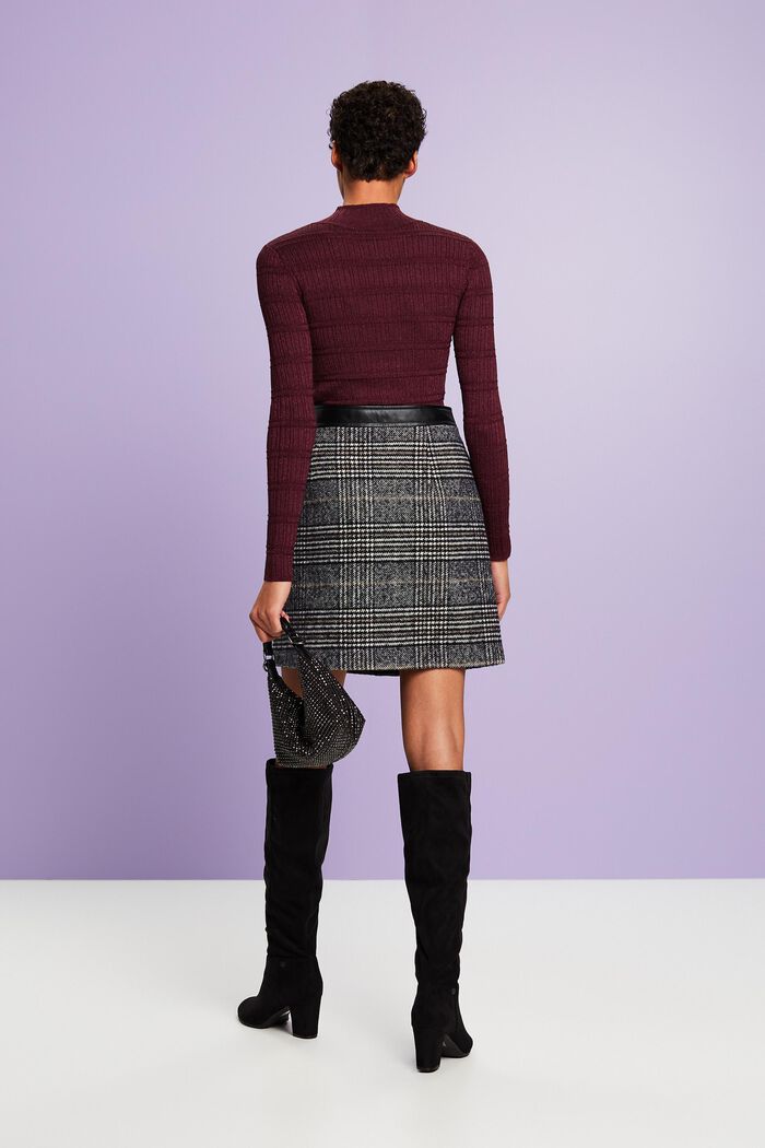 Checked Bouclé Mini Skirt, BLACK, detail image number 2