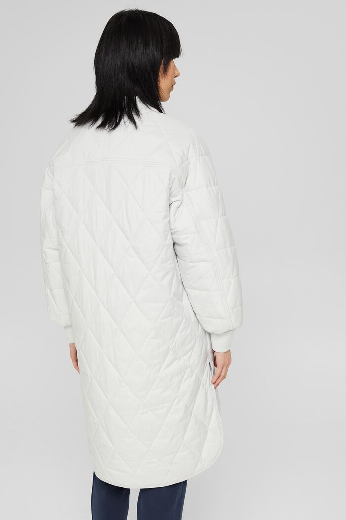 Made of recycled material: oversized quilted coat, PASTEL GREY, detail image number 3