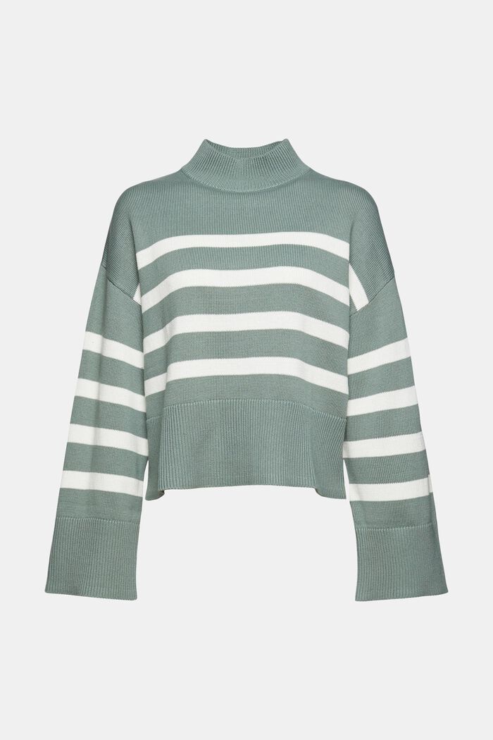 Striped jumper with wide sleeves, LIGHT GREEN, detail image number 6