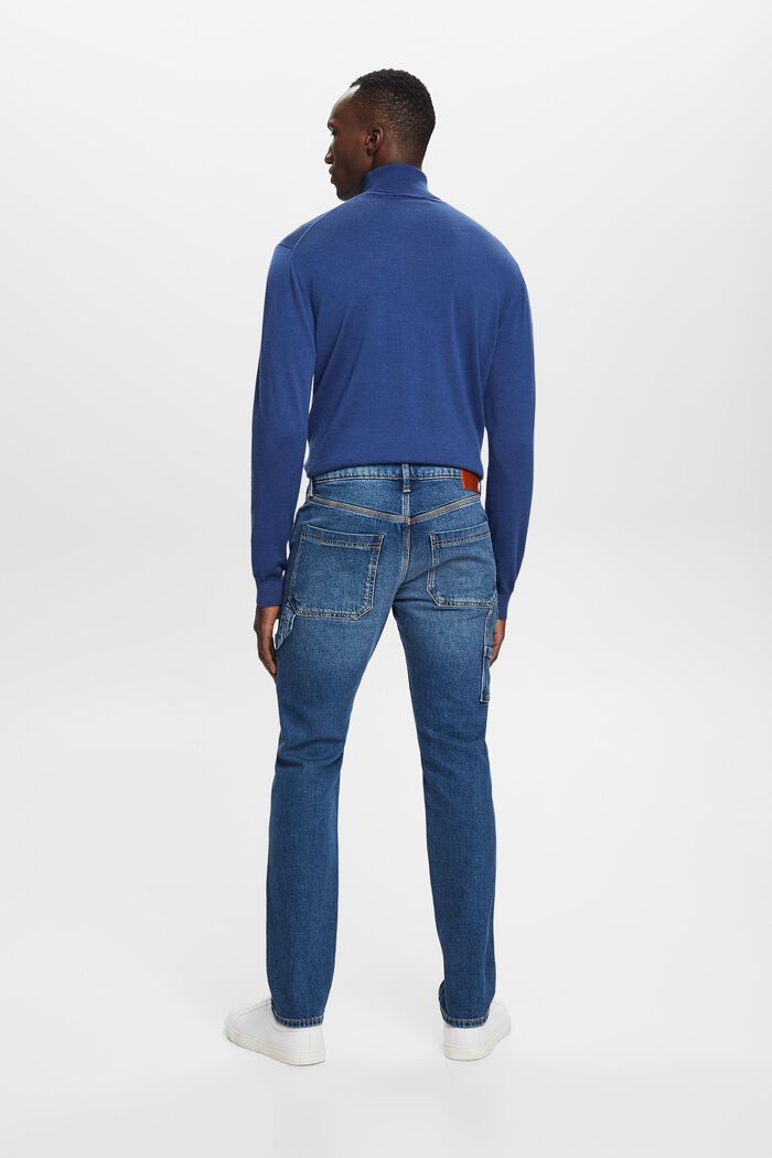 Carpenter straight fit jeans, BLUE MEDIUM WASHED, detail image number 3