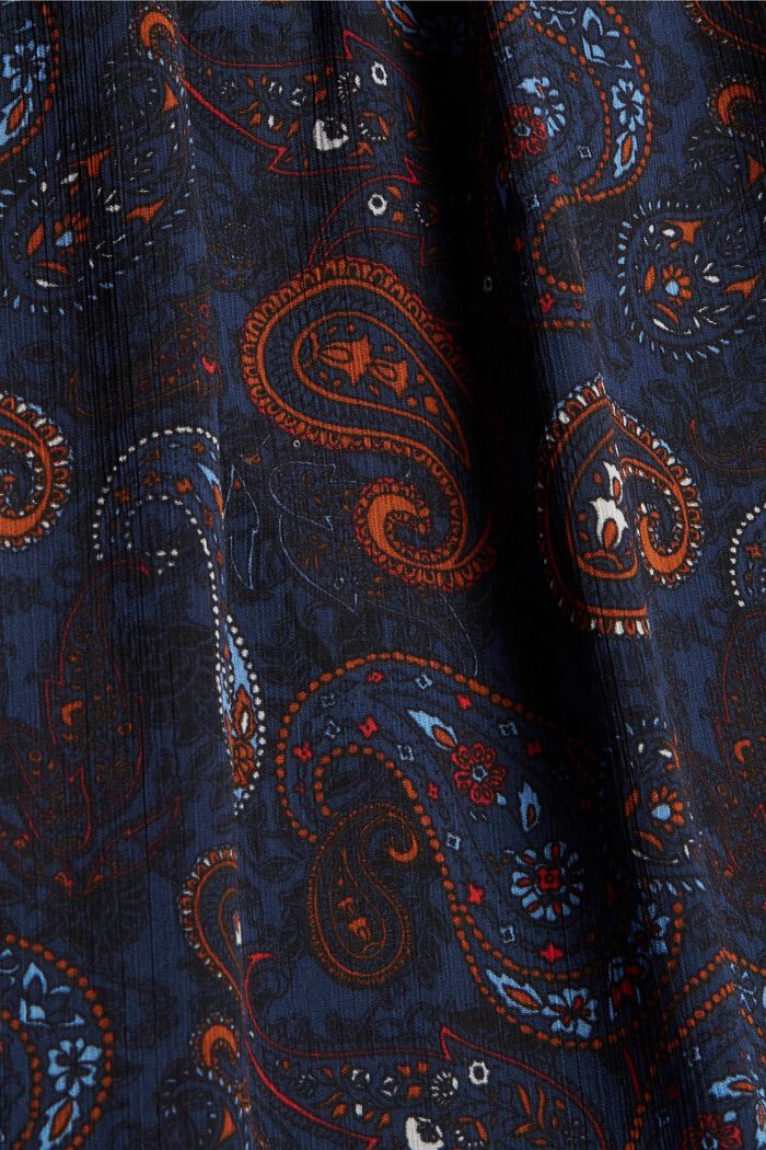 Recycled: chiffon blouse with a paisley print, NAVY, detail image number 4