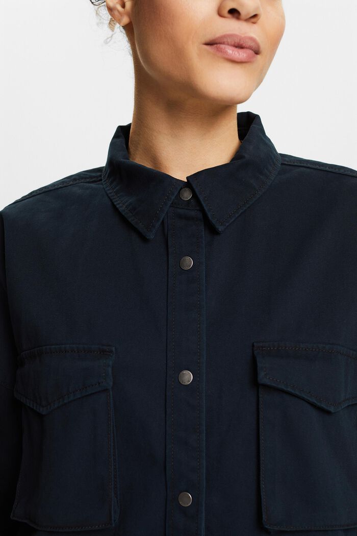 Long-Sleeve Shirt Blouse, BLACK, detail image number 3