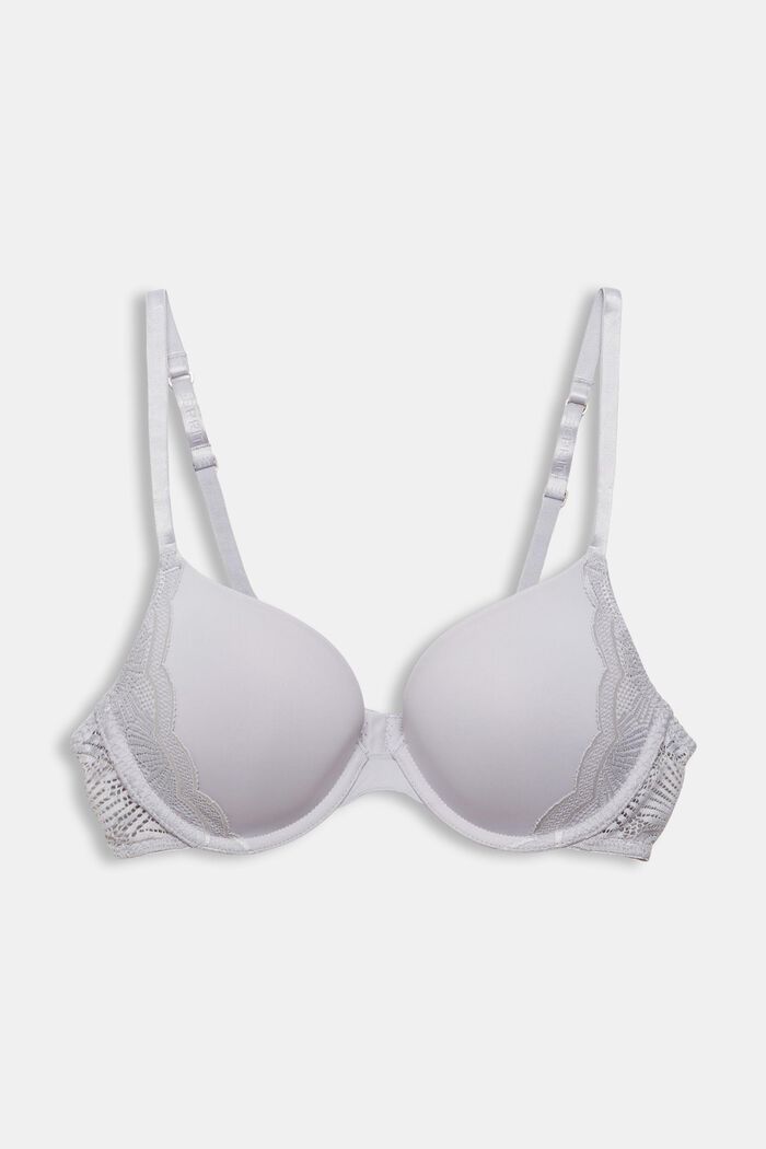 Made of recycled material: padded push-up bra, LIGHT BLUE LAVENDER, detail image number 5