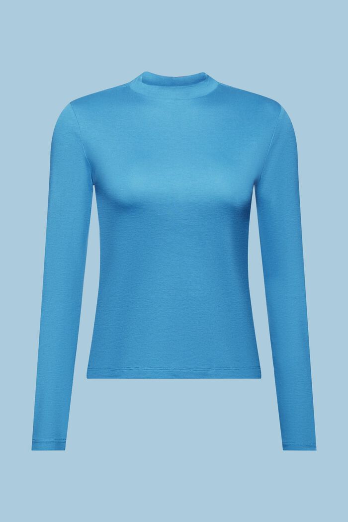 Cotton Jersey Longsleeve Top, BLUE, detail image number 6