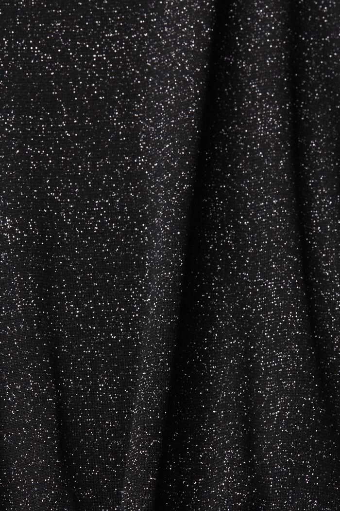 Roll neck t-shirt with glitter effect, BLACK, detail image number 5