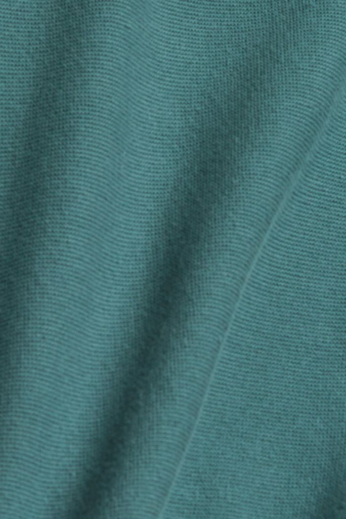 Knit jumper made of 100% organic cotton, TEAL BLUE, detail image number 1