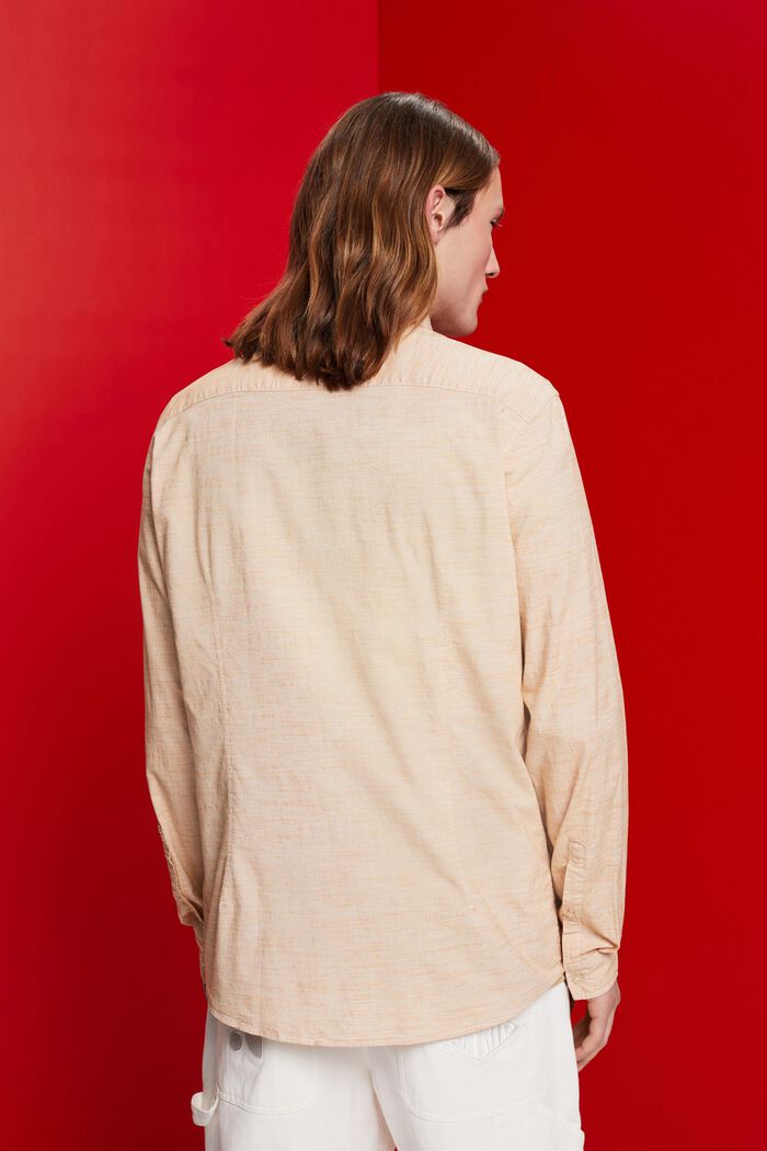 Sustainable cotton striped shirt, CARAMEL, detail image number 3