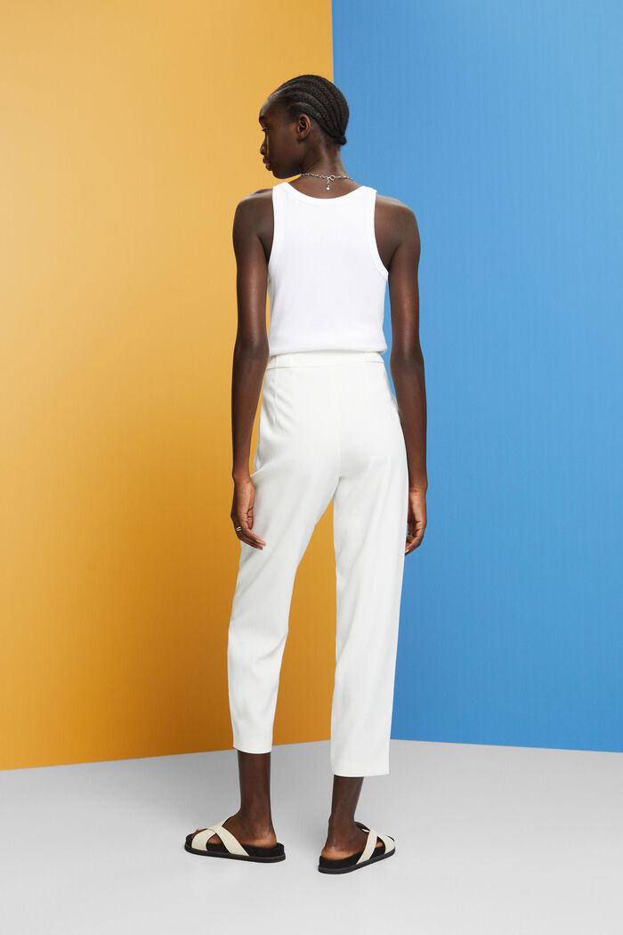 Spring twill cropped trousers, WHITE, detail image number 3