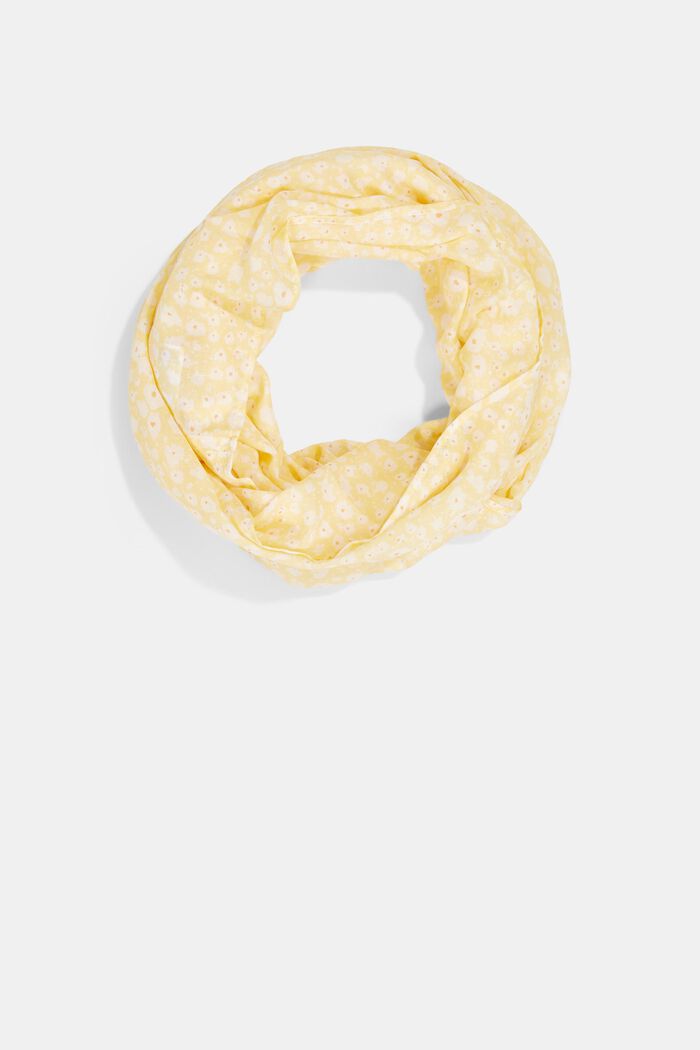 Thin patterned snood made of recycled material, PASTEL YELLOW, detail image number 1