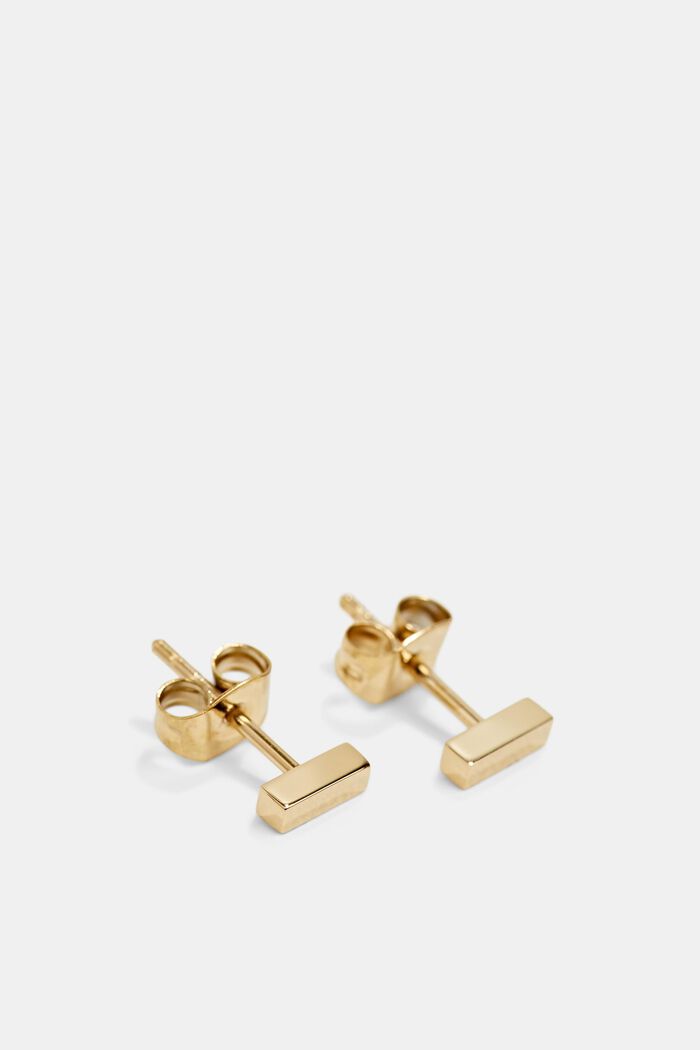 Stainless-steel stud earrings, GOLD, detail image number 1