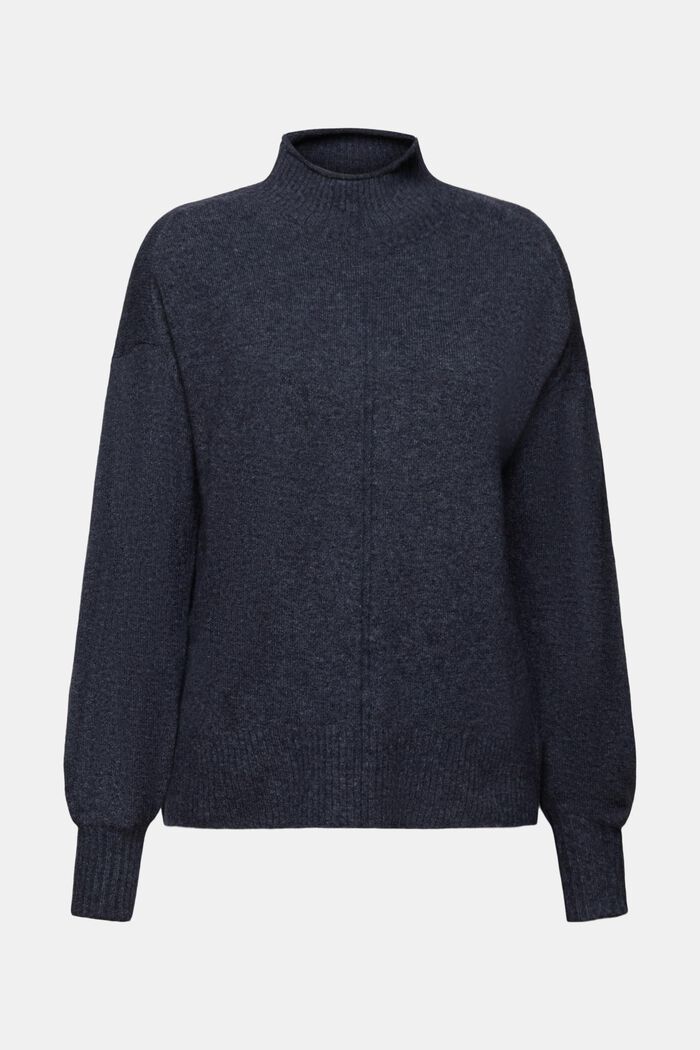 Mockneck Sweater, NAVY BLUE, detail image number 6