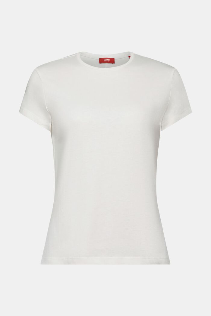 Crewneck T-shirt, 100% cotton, OFF WHITE, detail image number 5